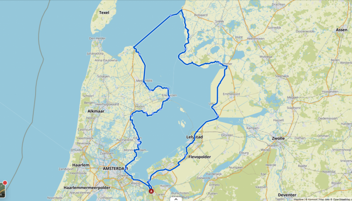 Google Maps view of the route